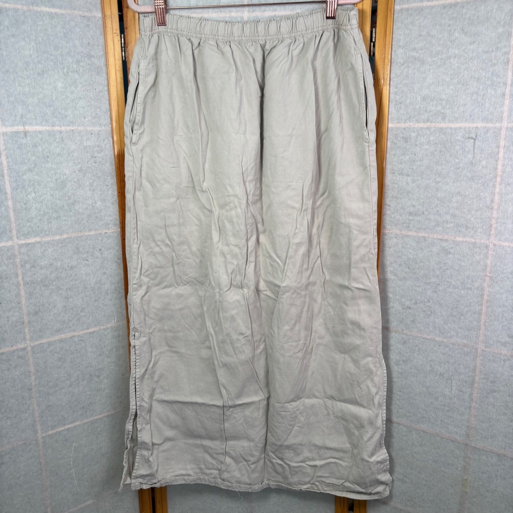 Better Than Basic by ACC Beige Lyocell Cotton‎ Elastic Waist Maxi Skirt Large